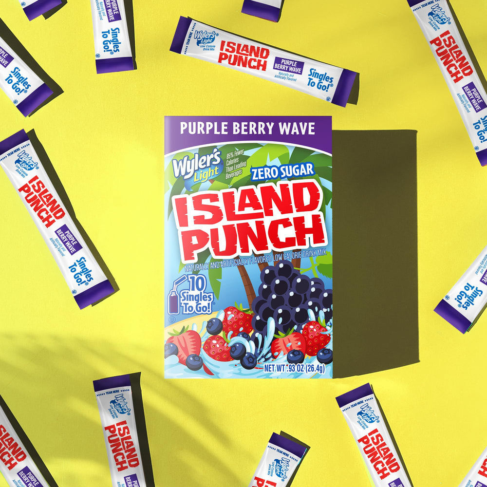 Vitamin C boost from Wyler's Island Punch Purple Berry Wave.