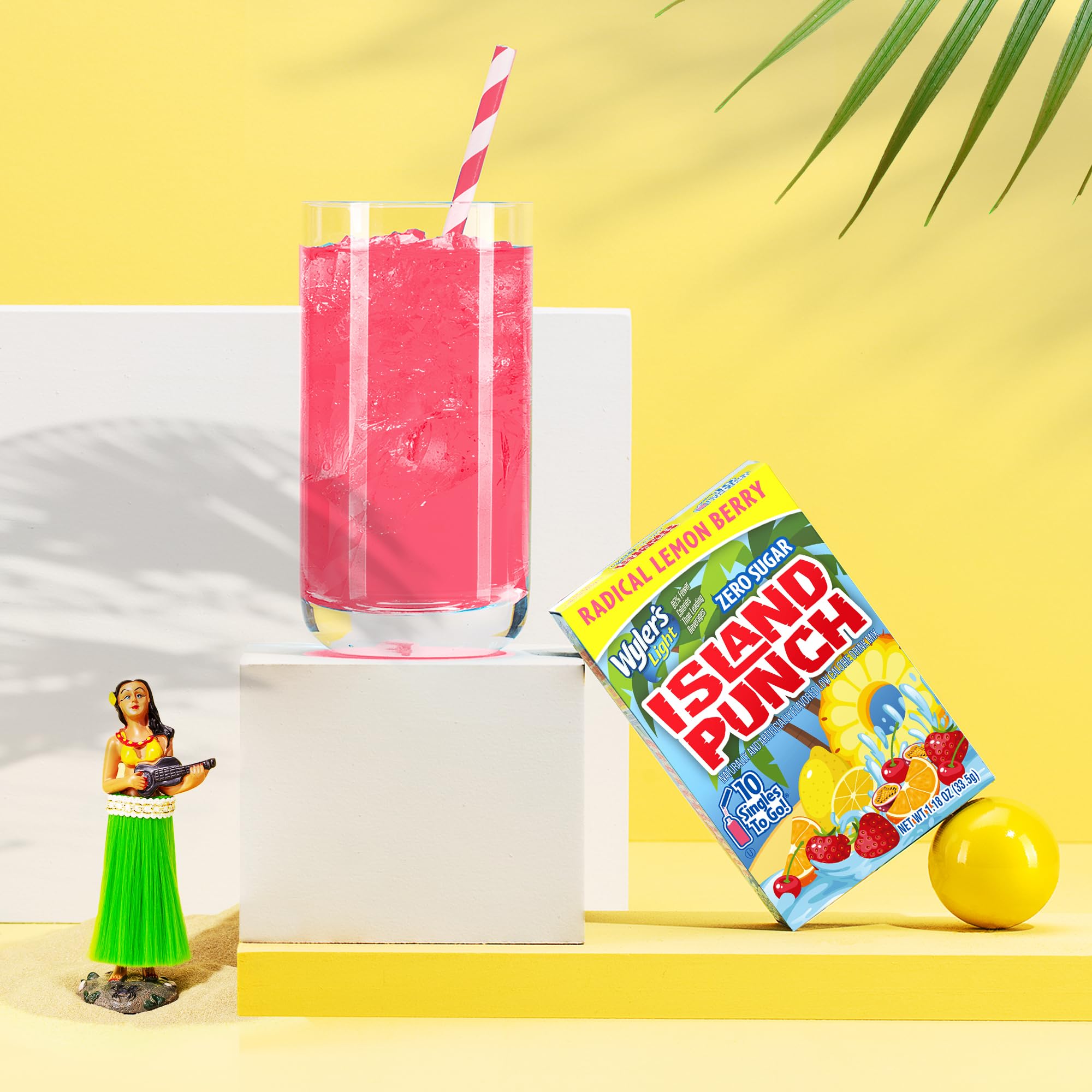 Radical Lemon Berry stick poured into a glass of water for a refreshing Vitamin C boost