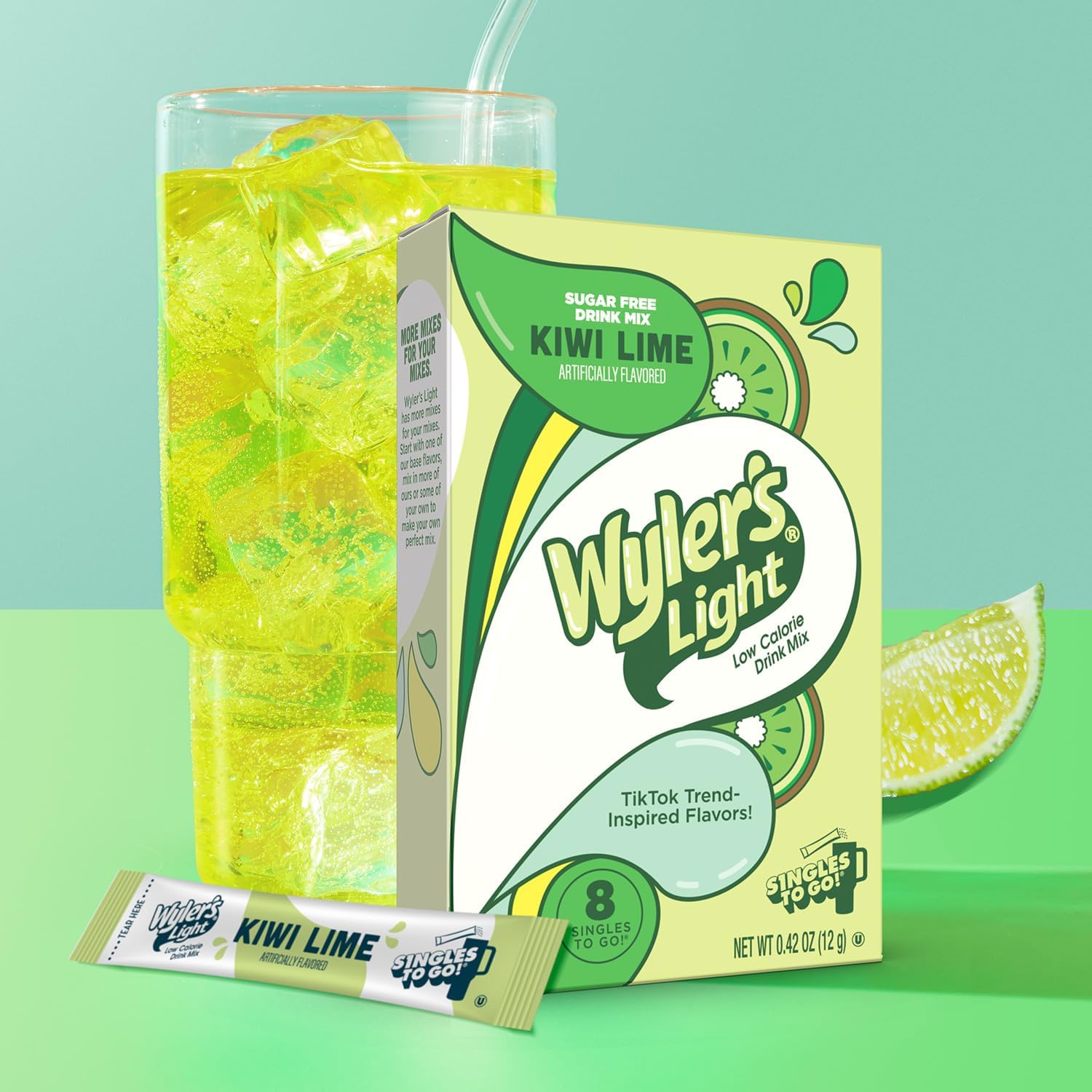 On-the-go Wyler's Light Kiwi Lime packaging ready for quick hydration.