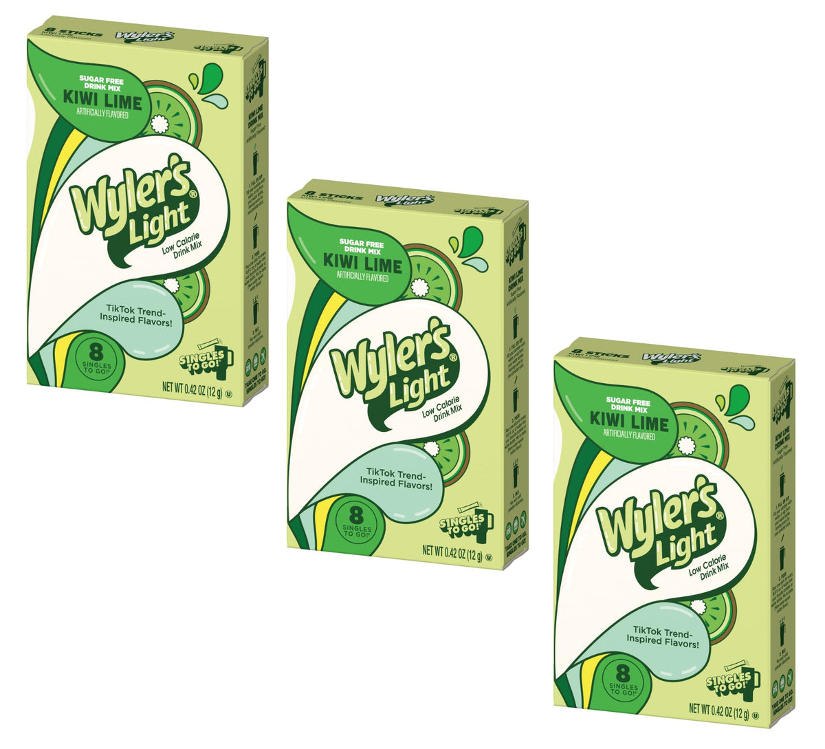 Wyler's Light Kiwi Lime single-serve packet ready for on-the-go hydration.