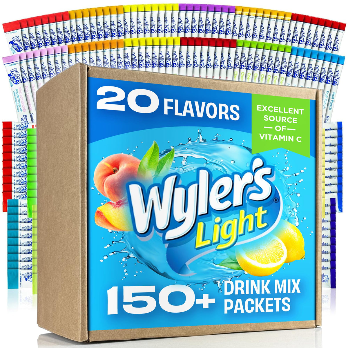 Wyler's Light Lemonade flavor packet for quick, sugar-free hydration.