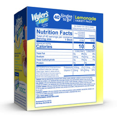 Wyler's Light lemonade variety pack flavors showing four lemonade options