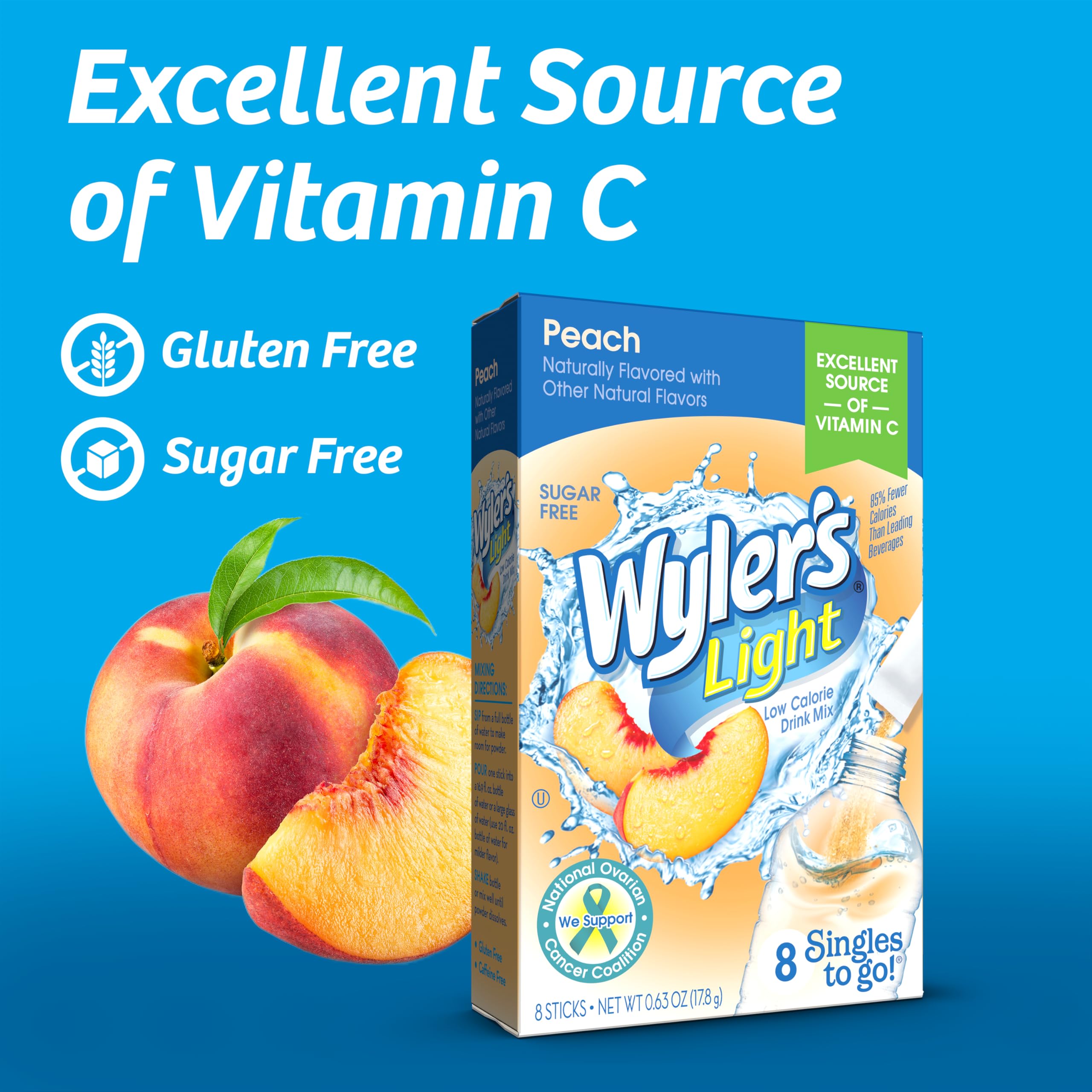 Wyler's Light on-the-go flavor stick dissolving in a water bottle