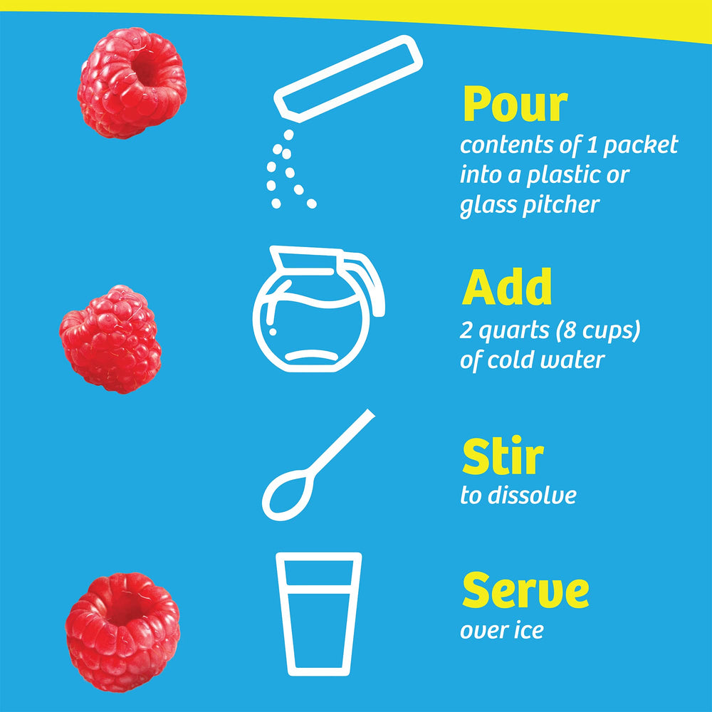 A glass of Wyler's Light Raspberry water ready to enjoy, refreshing and low-calorie.