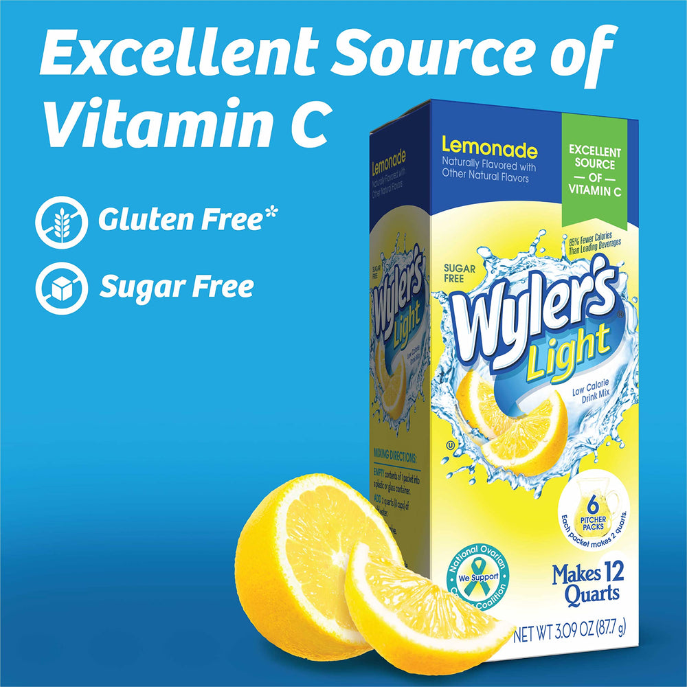 Wyler's Light Pitcher Packs glass-ready drink after mixing.