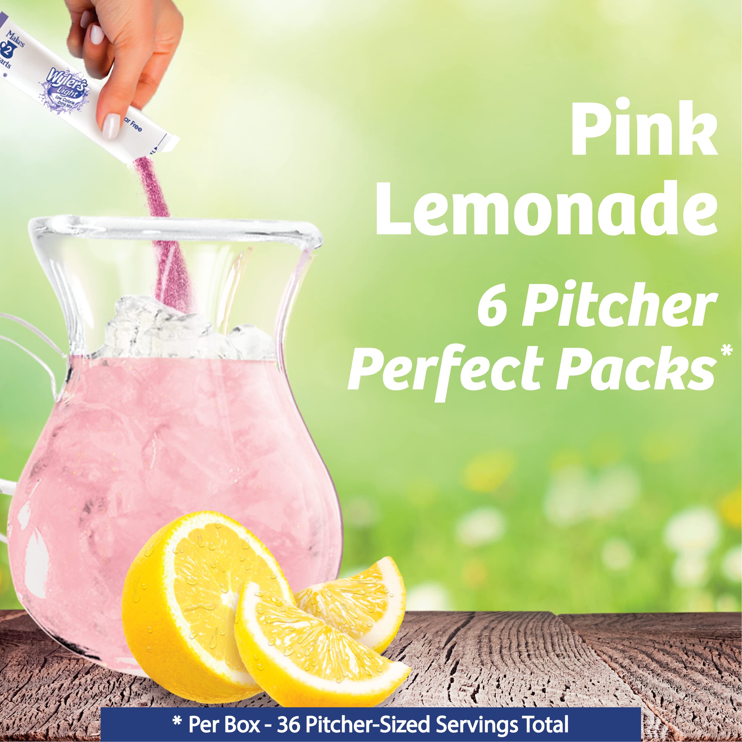 Wyler's Light Pink Lemonade being poured into water