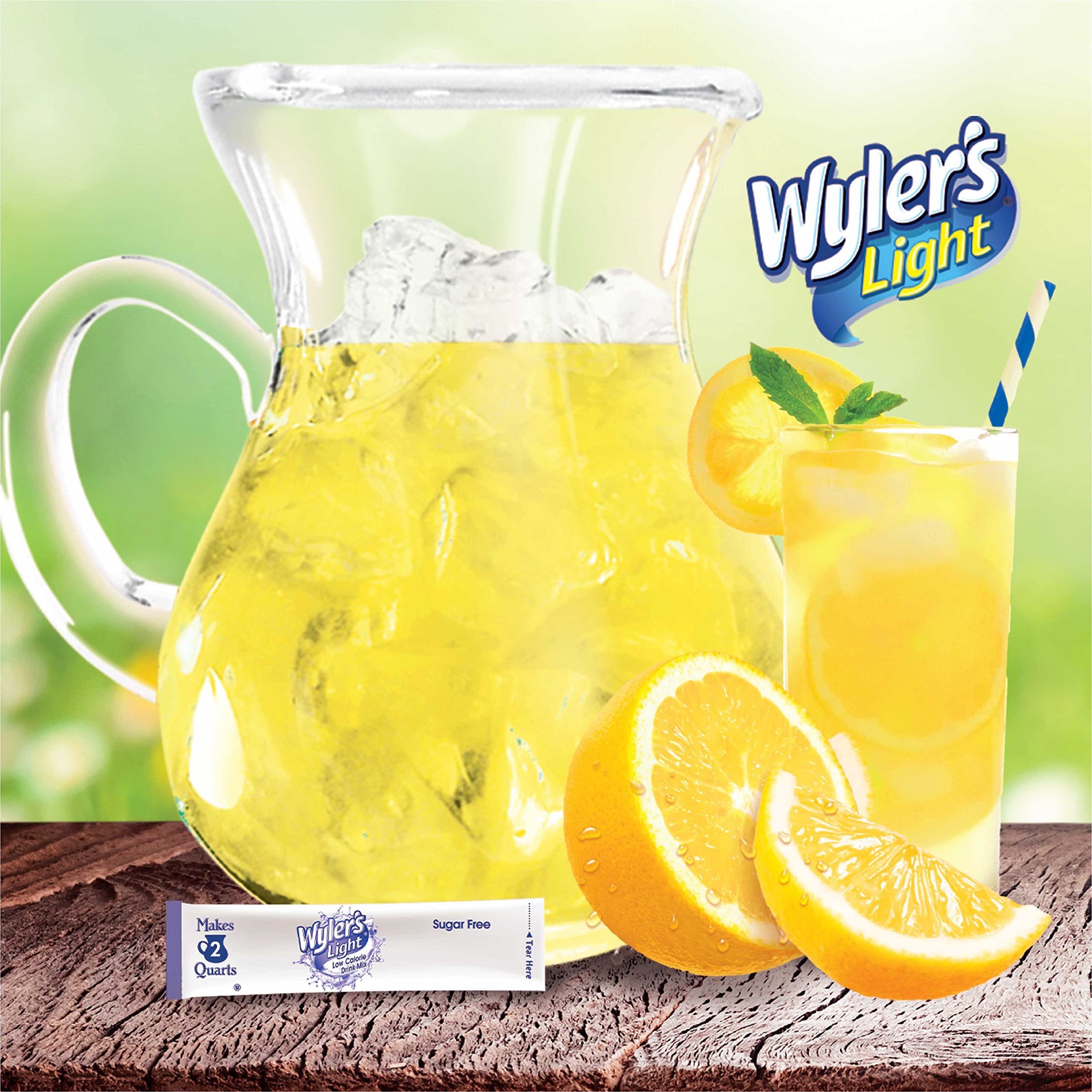 Wyler's Light Pitcher Packs recyclable packaging promotes eco-friendly choice.