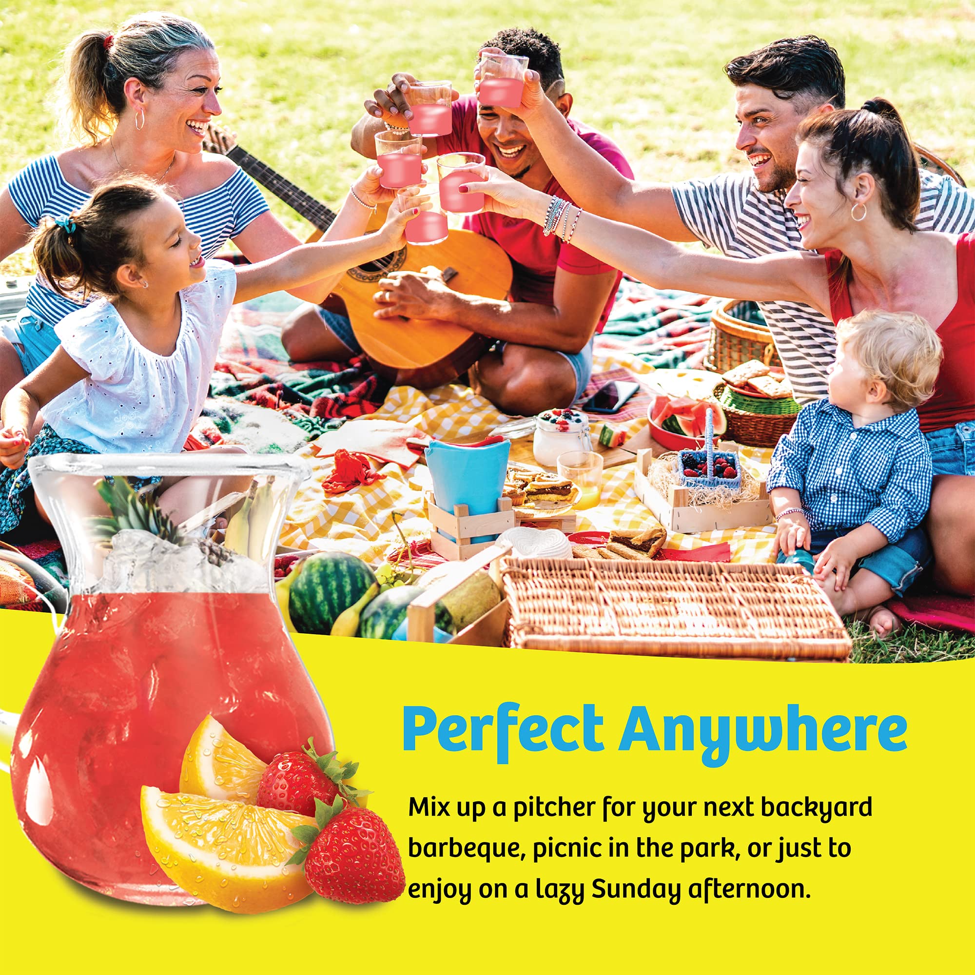 Family-friendly beverage setup with Wyler's Light pitcher packs at a gathering