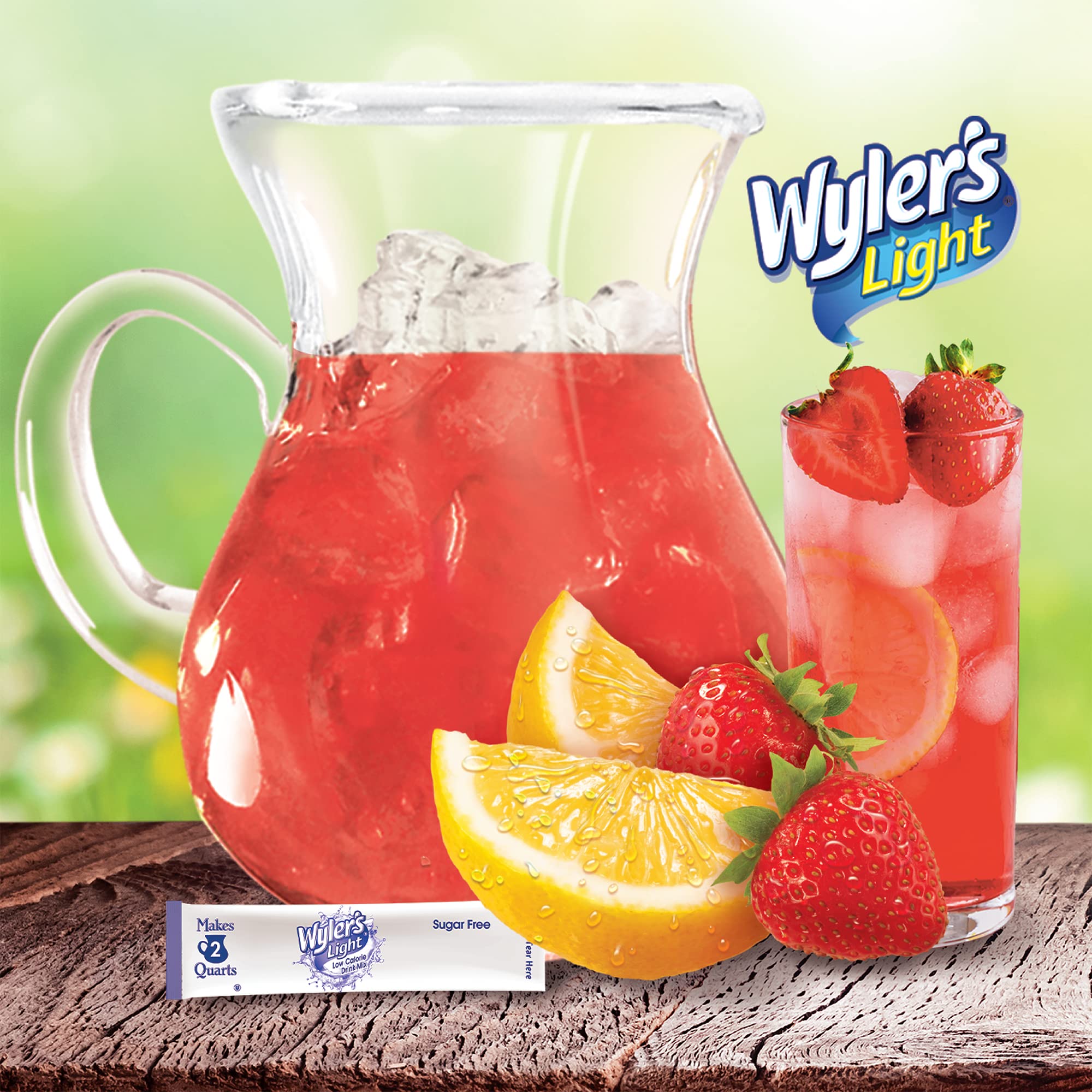 Wyler's Light Pitcher Packs strawberry lemonade, vitamin C source in a water enhancer.