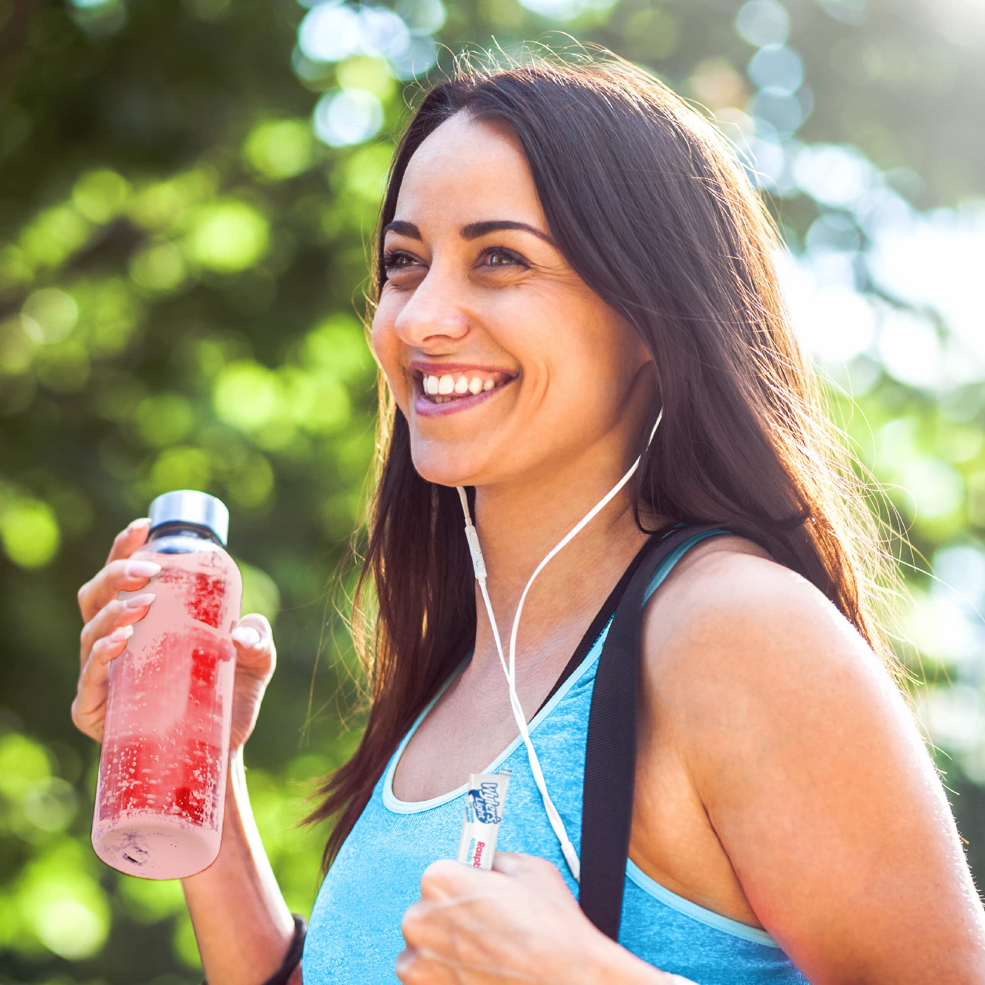 Gym hydration with Wyler's Light Raspberry for refreshing flavor without sugar.