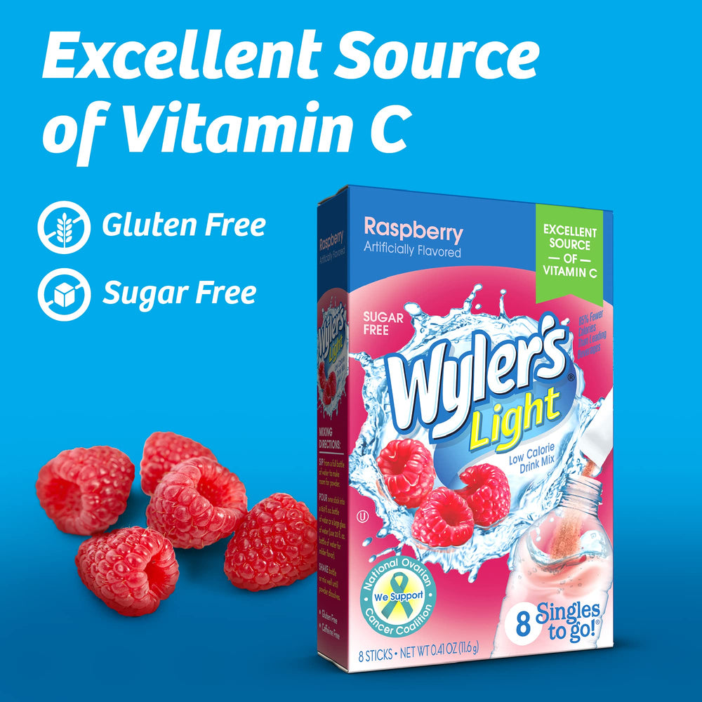 Wyler's Light cherry packet adds sugar-free flavor to water.