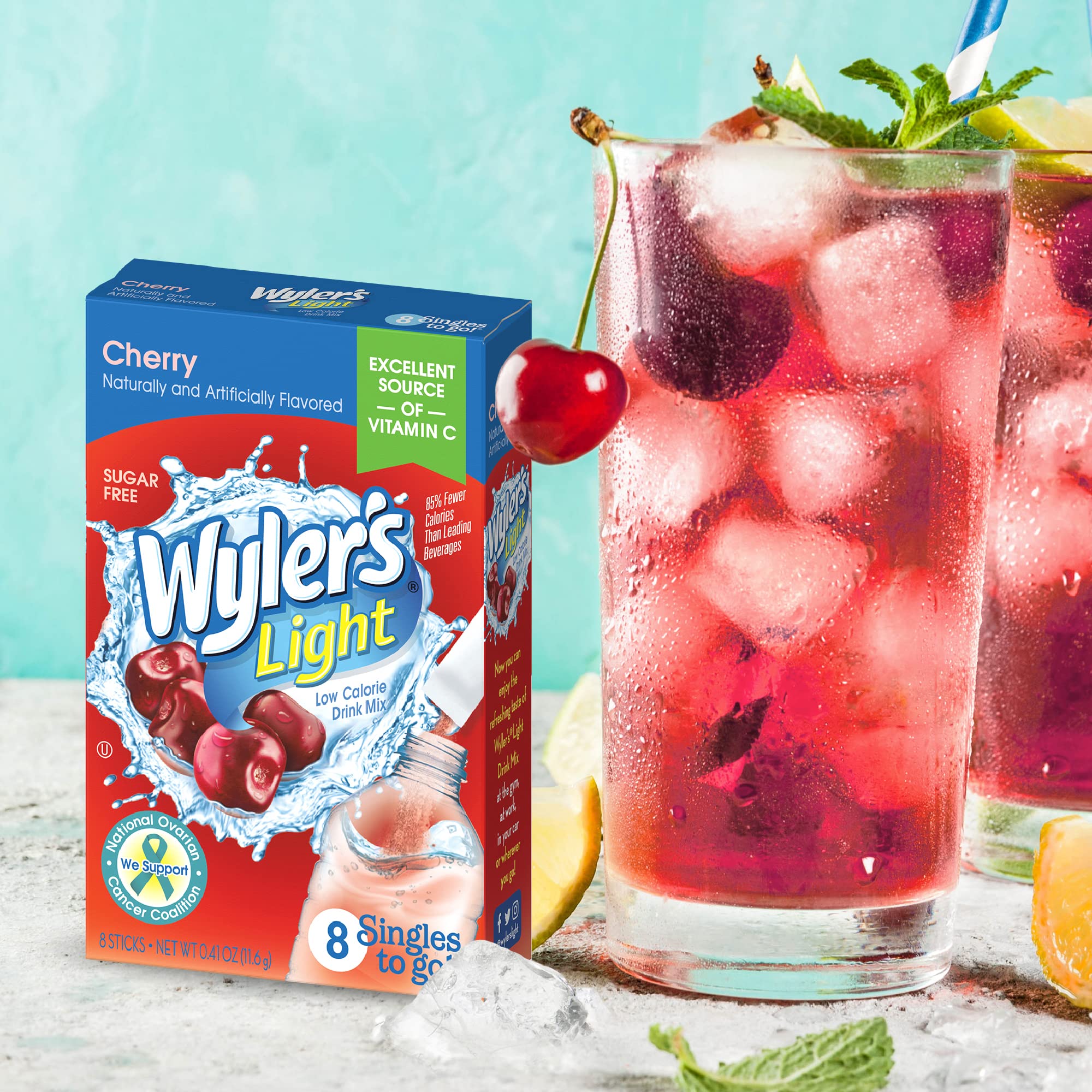 Wyler's Light Cherry singles-to-go packet for easy on-the-go hydration