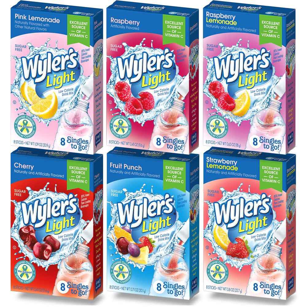 Wyler's Light pink lemonade packet for quick on-the-go hydration.