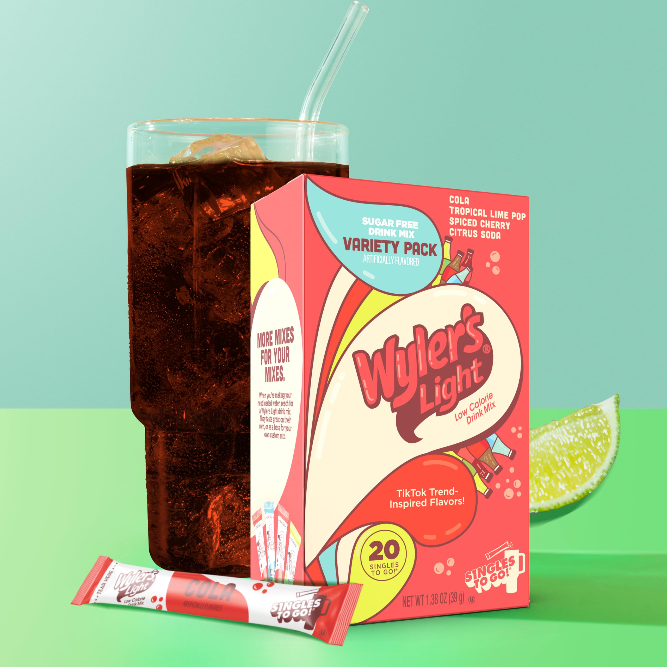 Wyler's Spiced Cherry stick delivers warm cherry notes for a refreshing sip.