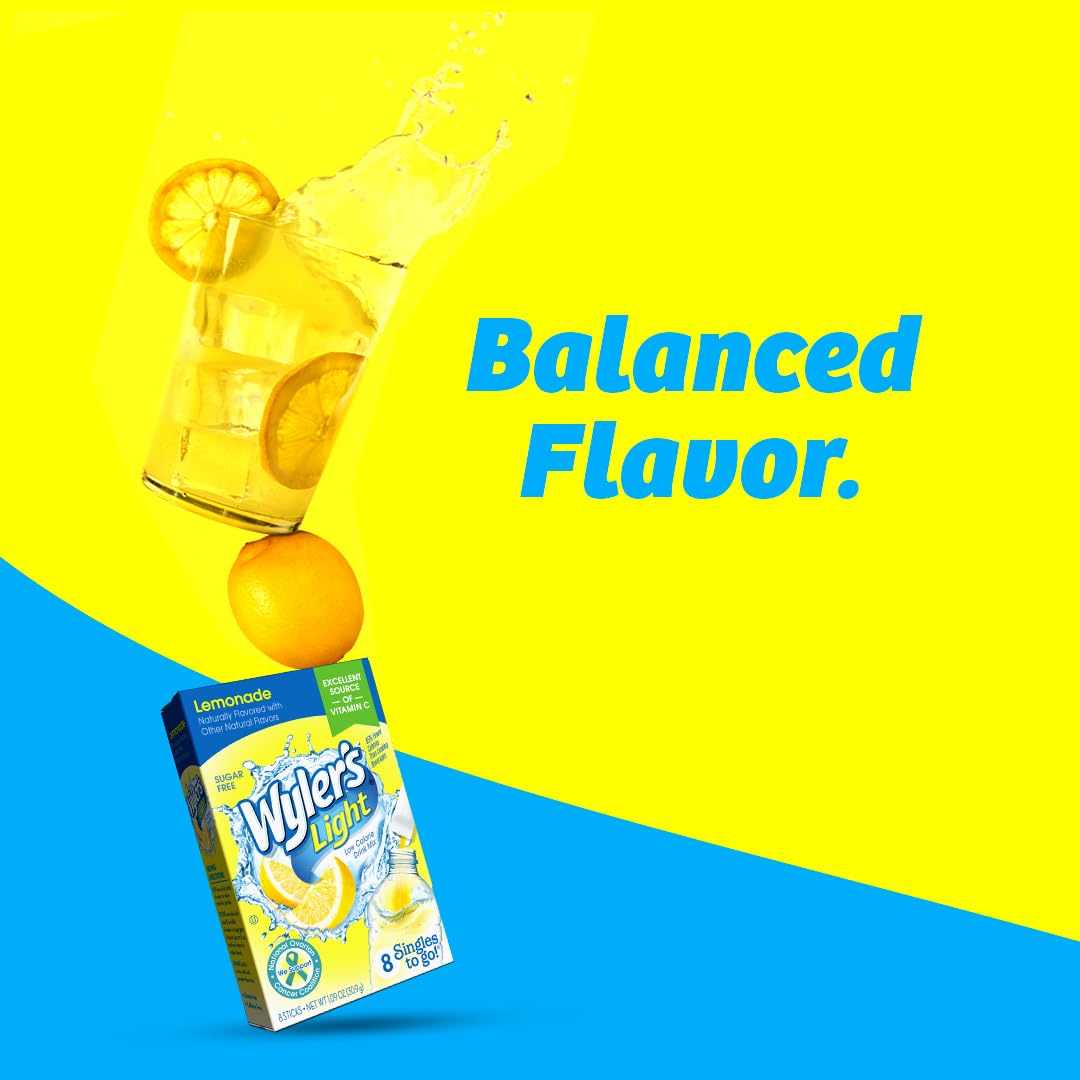 Sugar-free Wyler's Light with 5 calories per packet for lighter hydration.
