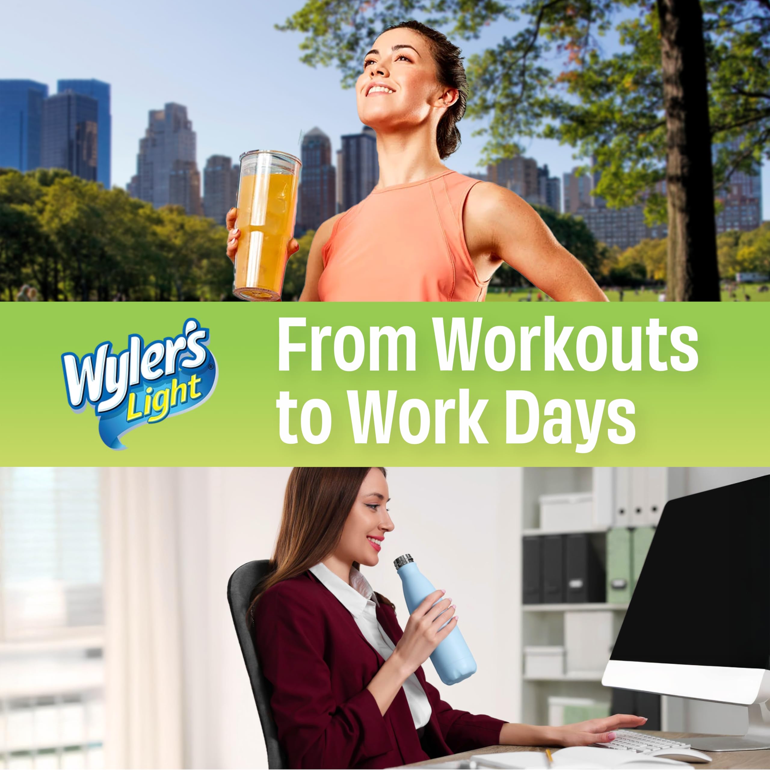 Wyler's Light sugar-free hydration sticks ideal for gym and travel.