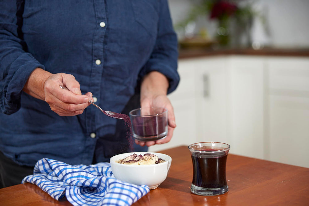 Baking with Wyman’s Wild Blueberry Powder adds fruity notes and color.