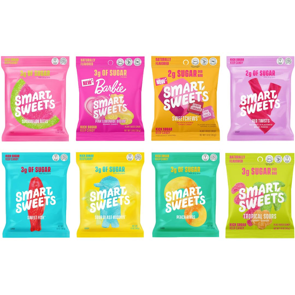 X-Zone SmartSweetts variety pack with low-sugar gummies and natural flavors.