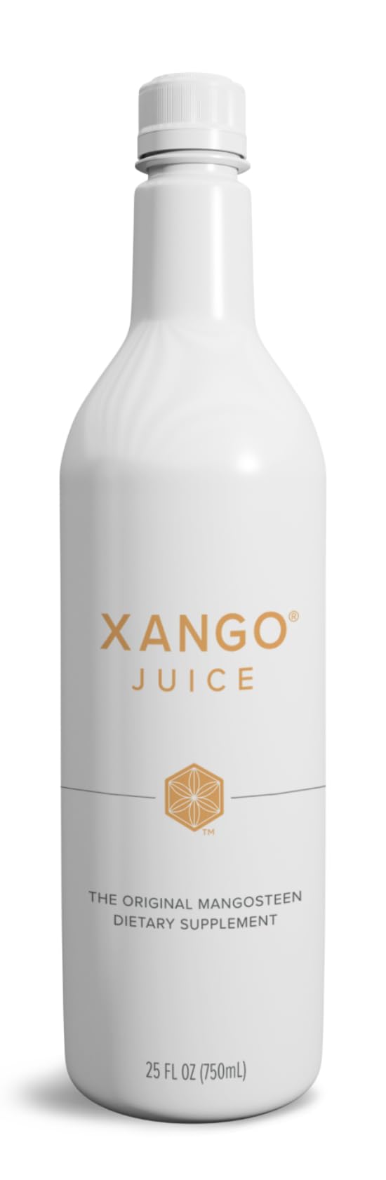 XANGO Mangosteen Juice bottle pour highlights premium flavor and daily wellness
