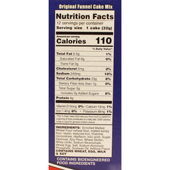 Xcell Carnival Funnel Cake Mix dry ingredients in bag beside bowl.
