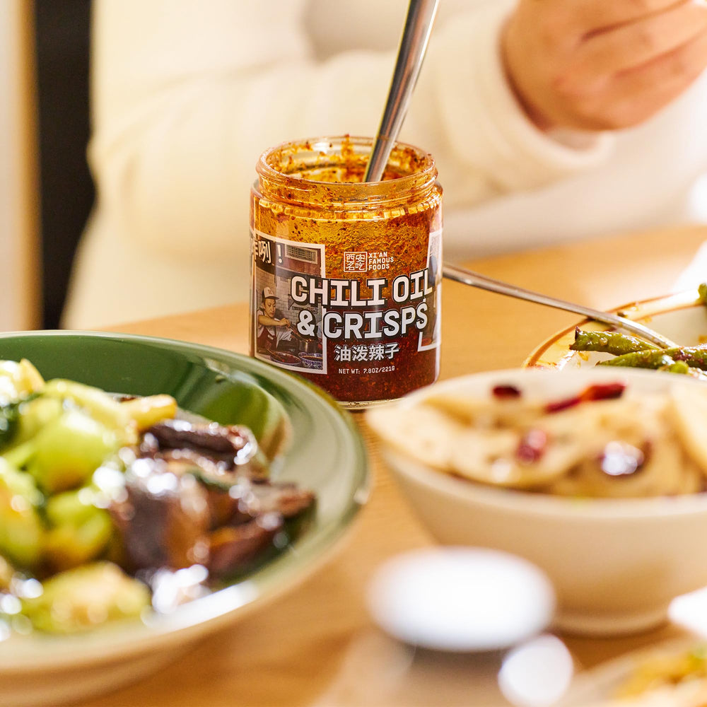 Xi’an Famous Foods chili crisp jar with crunchy texture