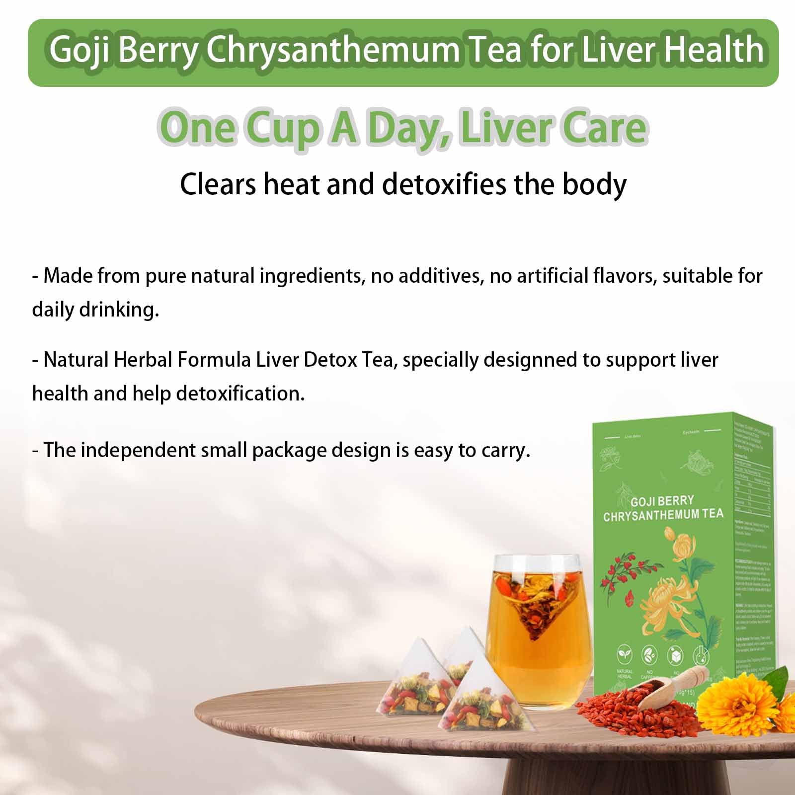 XICOFISS Dandelion Wolfberry Tea dried herbs highlighting natural ingredients.