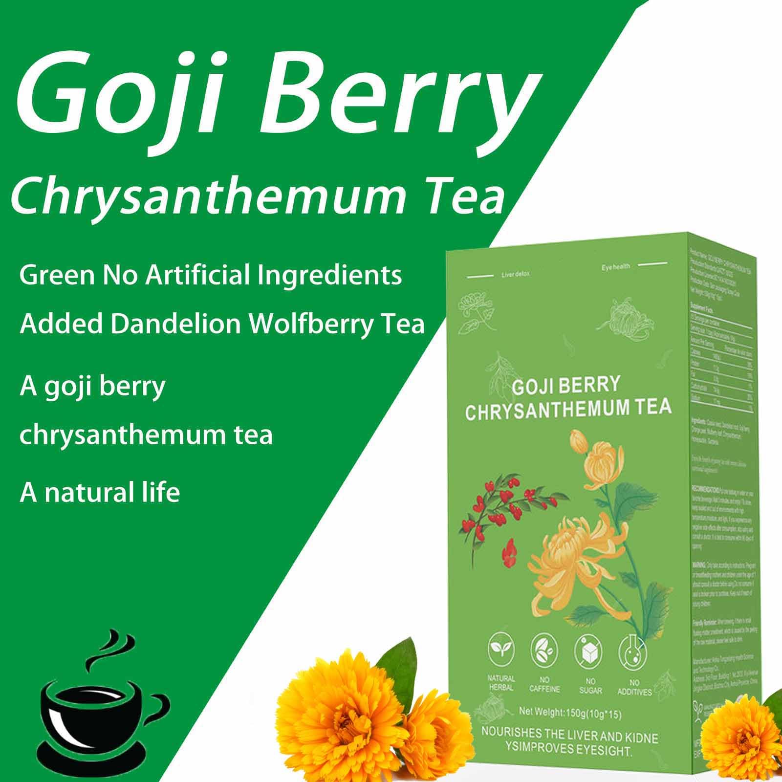 XICOFISS Goji Berry Chrysanthemum Tea steeped cup shows rich amber color.