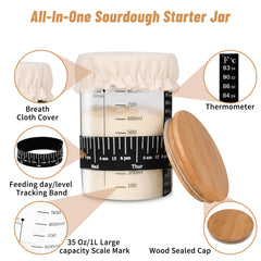 Xileanalee Pro glass jar highlights transparent visibility to monitor starter activity.