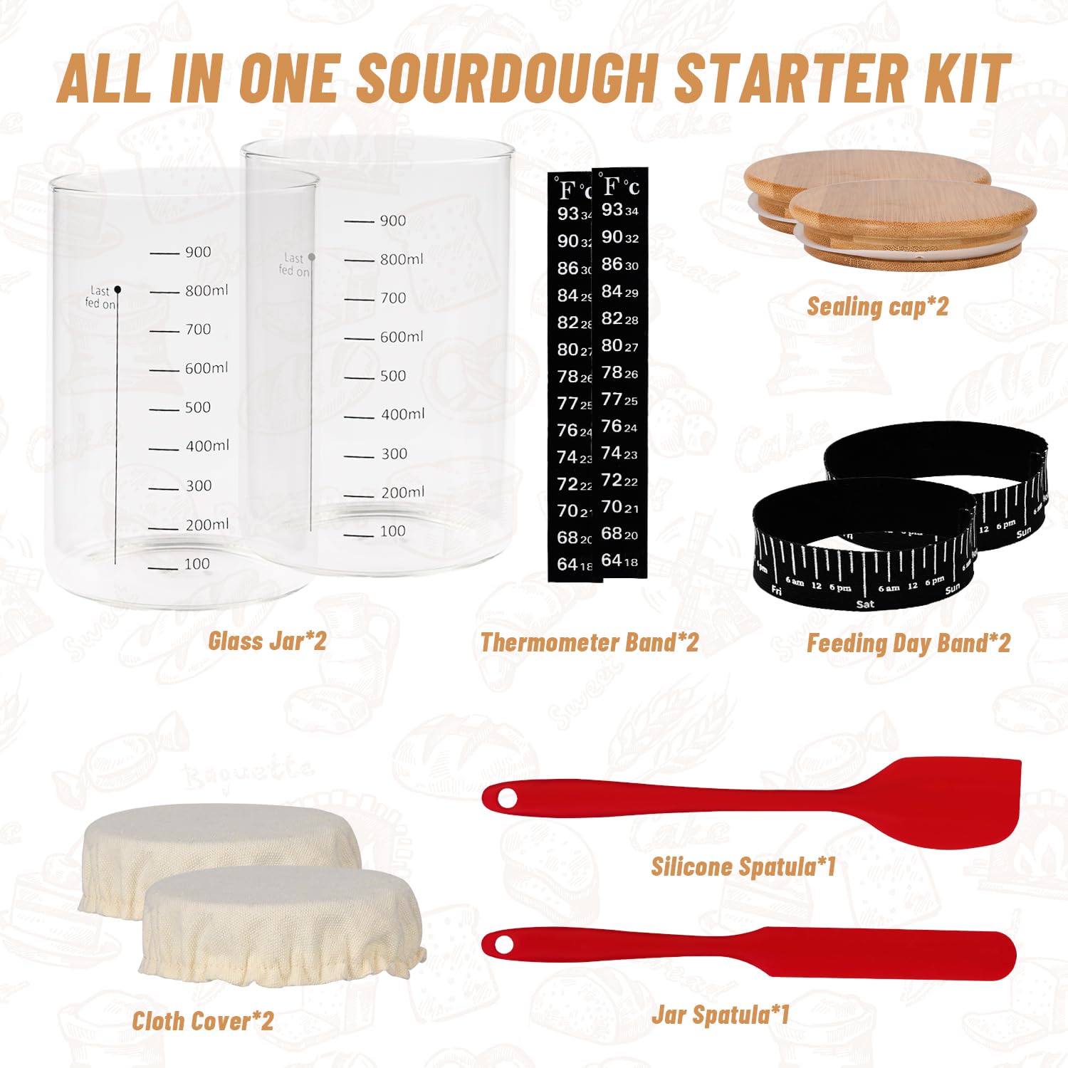 Xileanalee Pro jar spatula assists scraping and transferring starter leftovers.