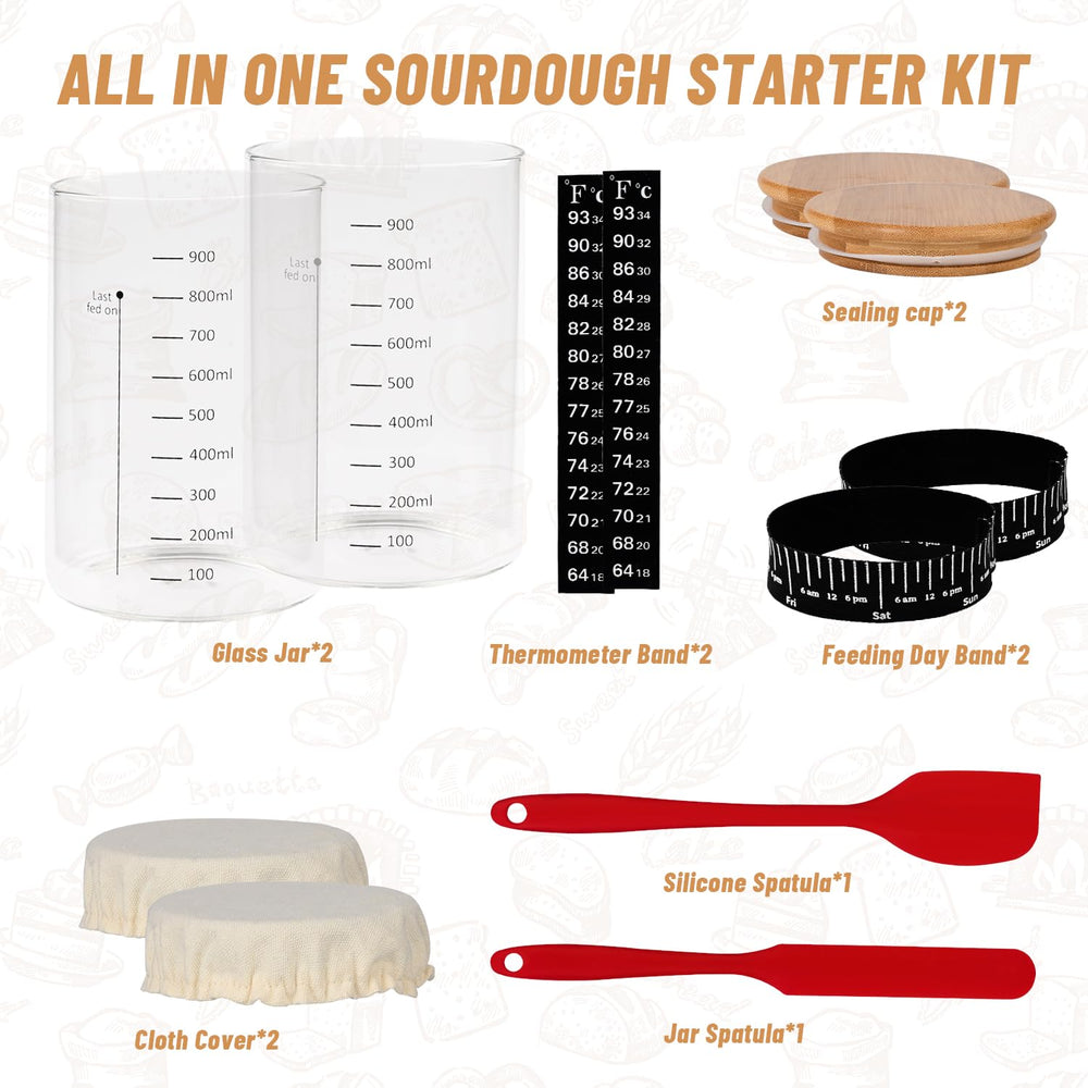 Xileanalee Pro jar spatula assists scraping and transferring starter leftovers.
