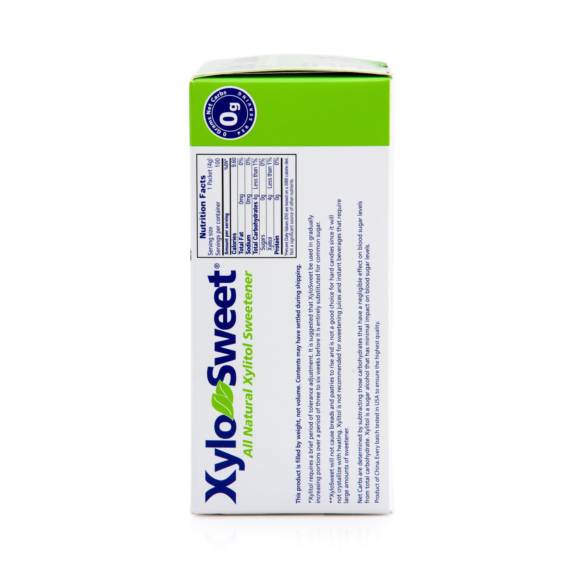 Xlear XyloSweet granules close-up; ideal for sugar substitution in recipes.