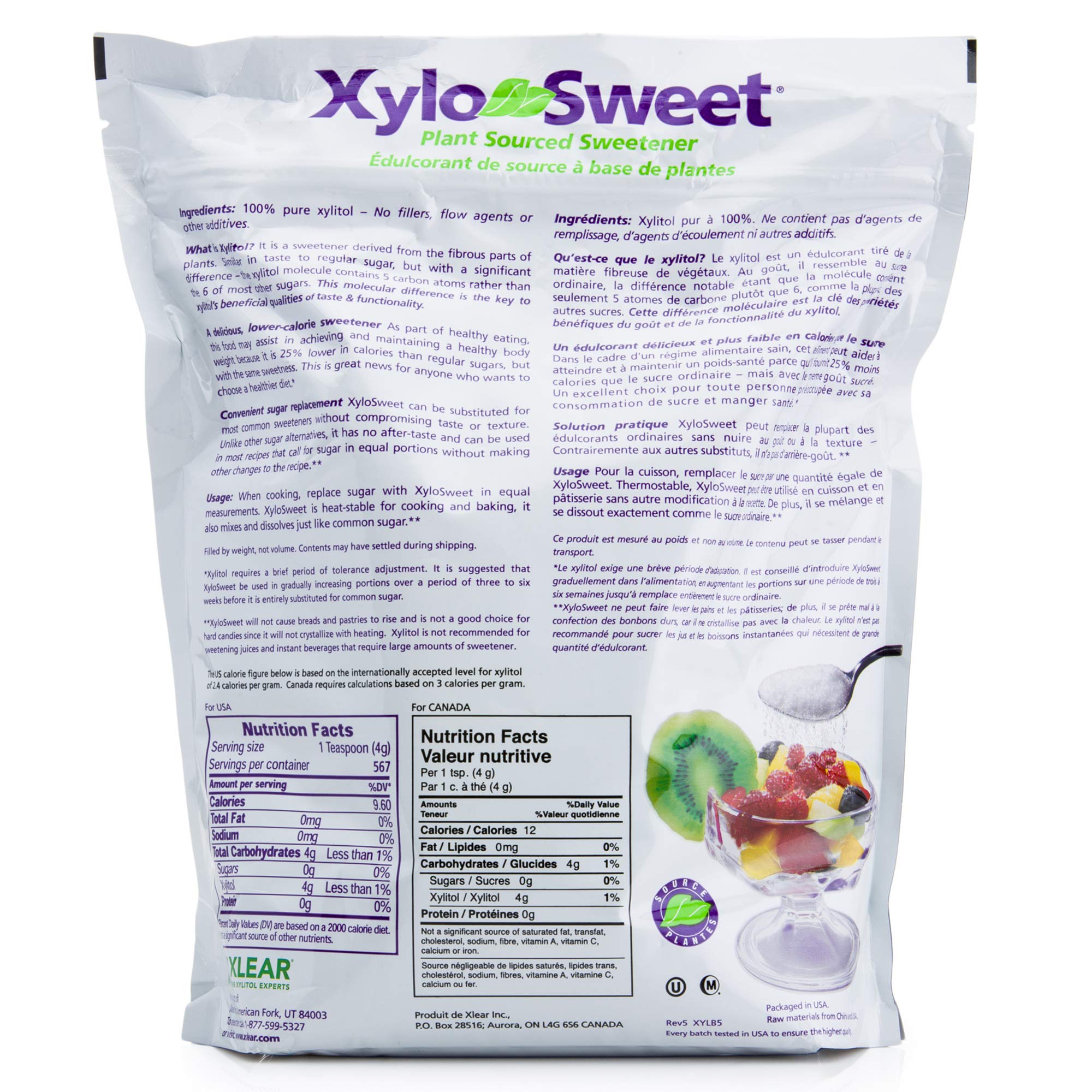 Measuring spoon filled with XyloSweet for precise sugar replacement