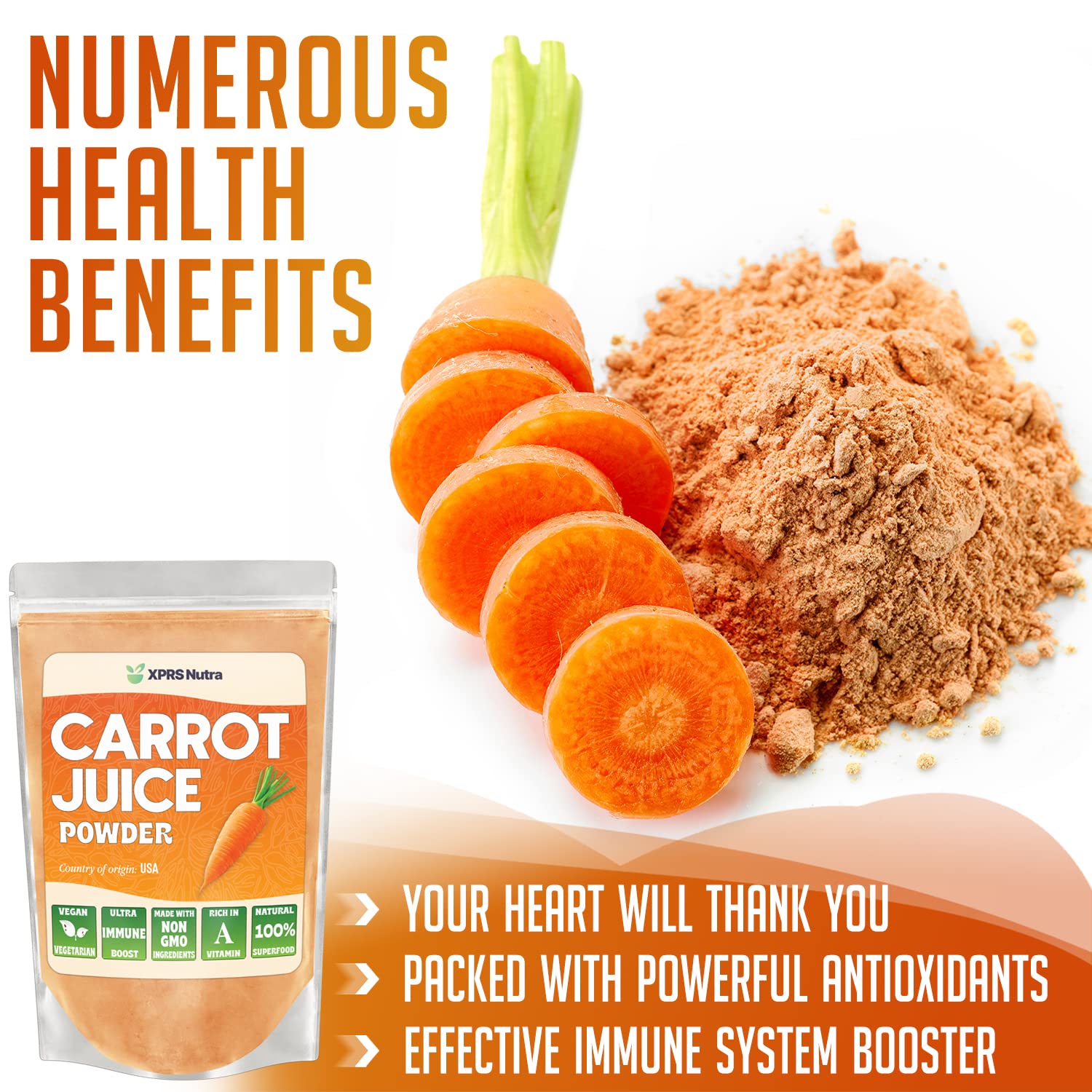 XPRS Nutra carrot powder in yogurt mix adds fiber