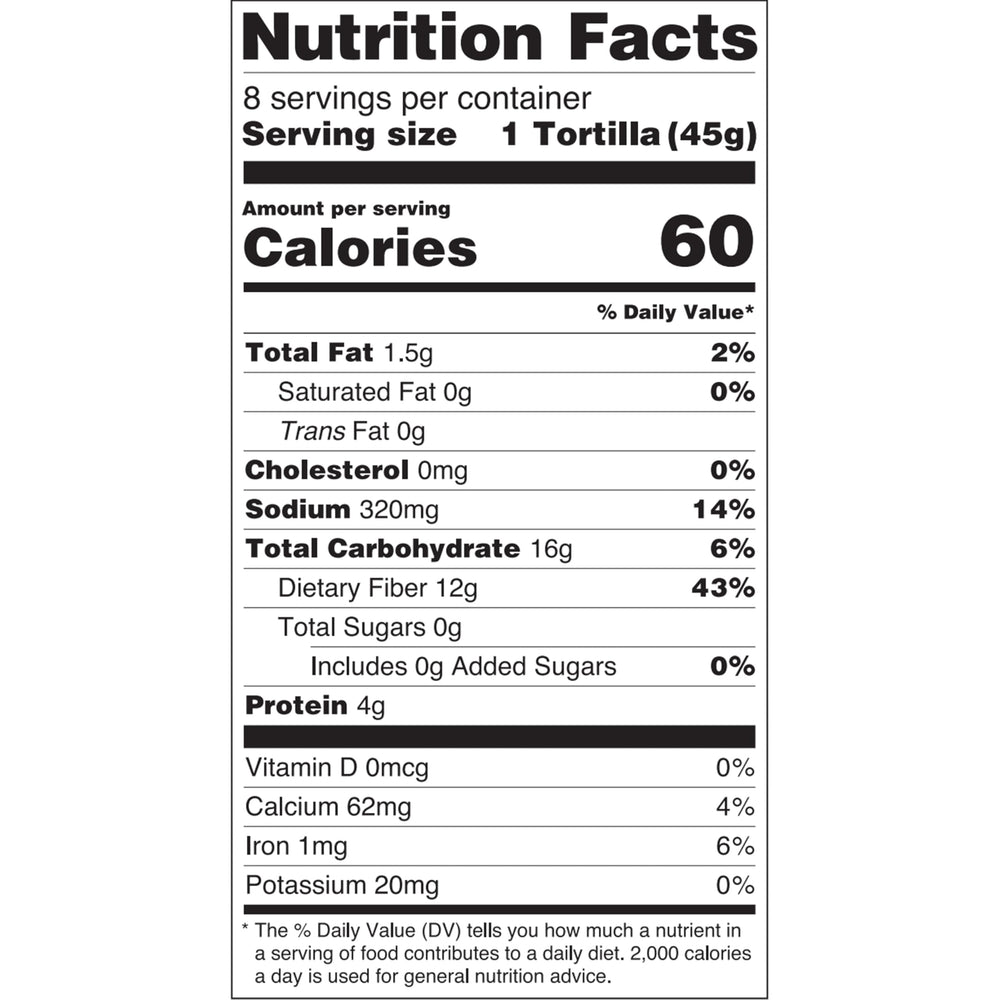 Xtreme Wellness High Fiber tortilla Keto Certified for low-carb compatibility
