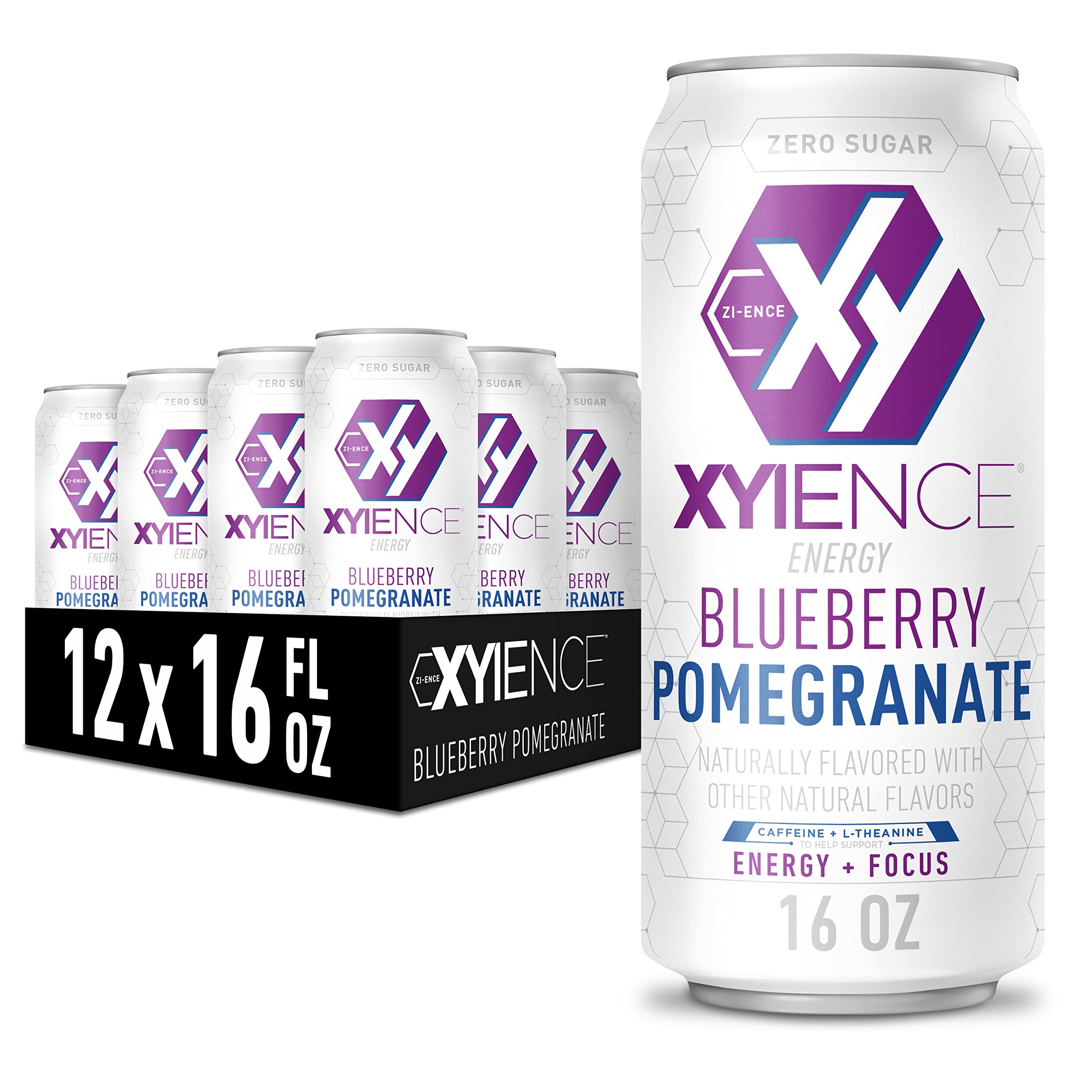 XYIENCE Blueberry Pomegranate can 16 oz with crisp flavor for quick energy