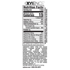 XYIENCE Blueberry Pomegranate label close-up highlighting natural flavors
