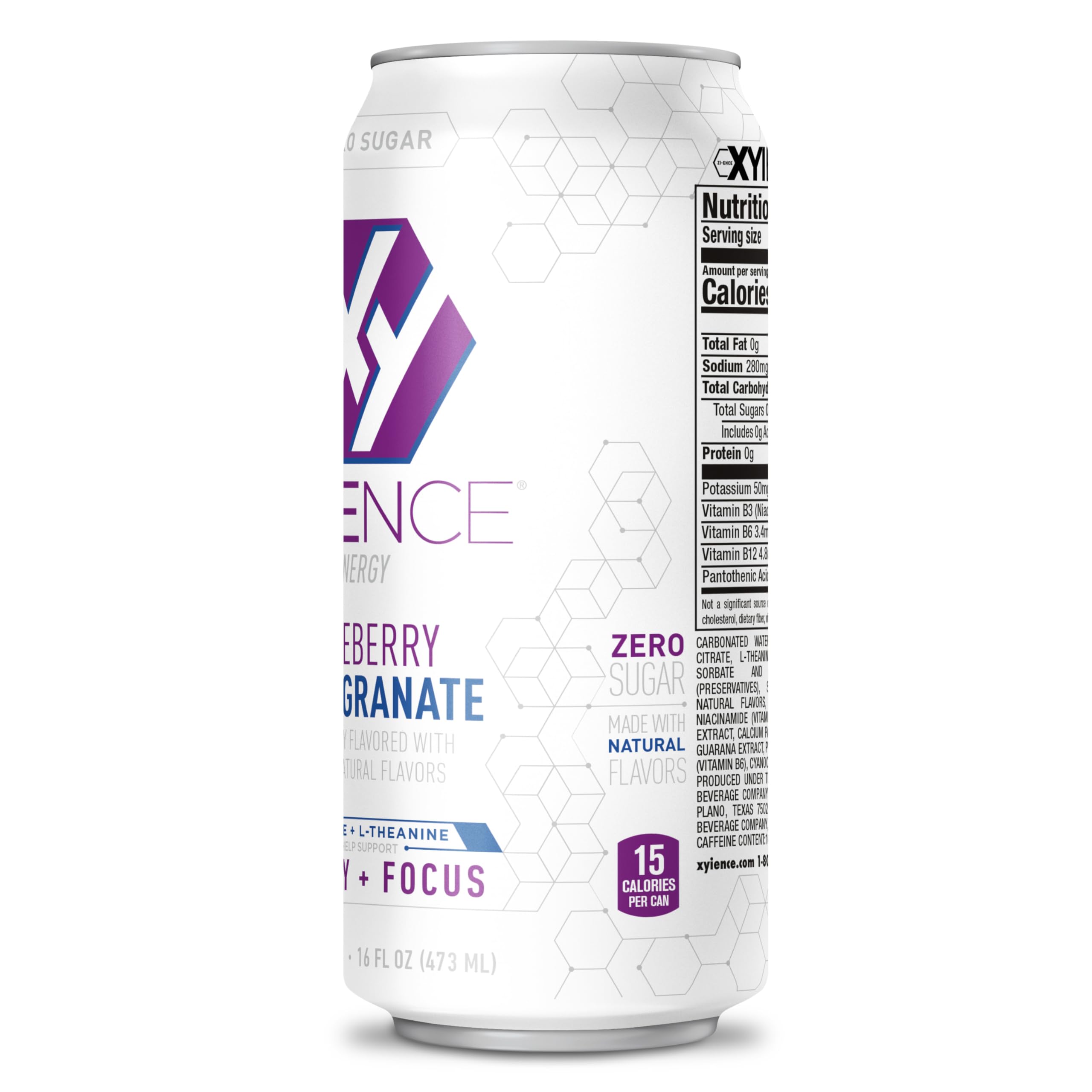 XYIENCE natural flavors badge emphasizing real fruit notes