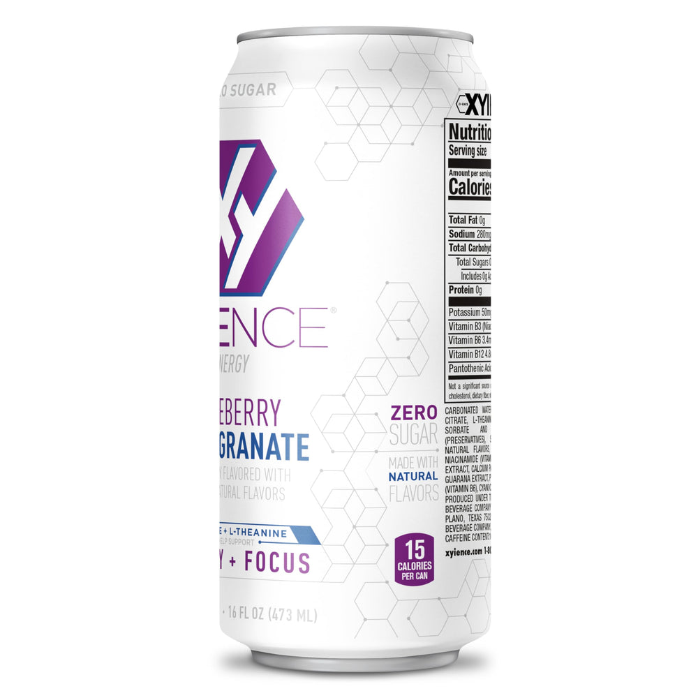 XYIENCE natural flavors badge emphasizing real fruit notes