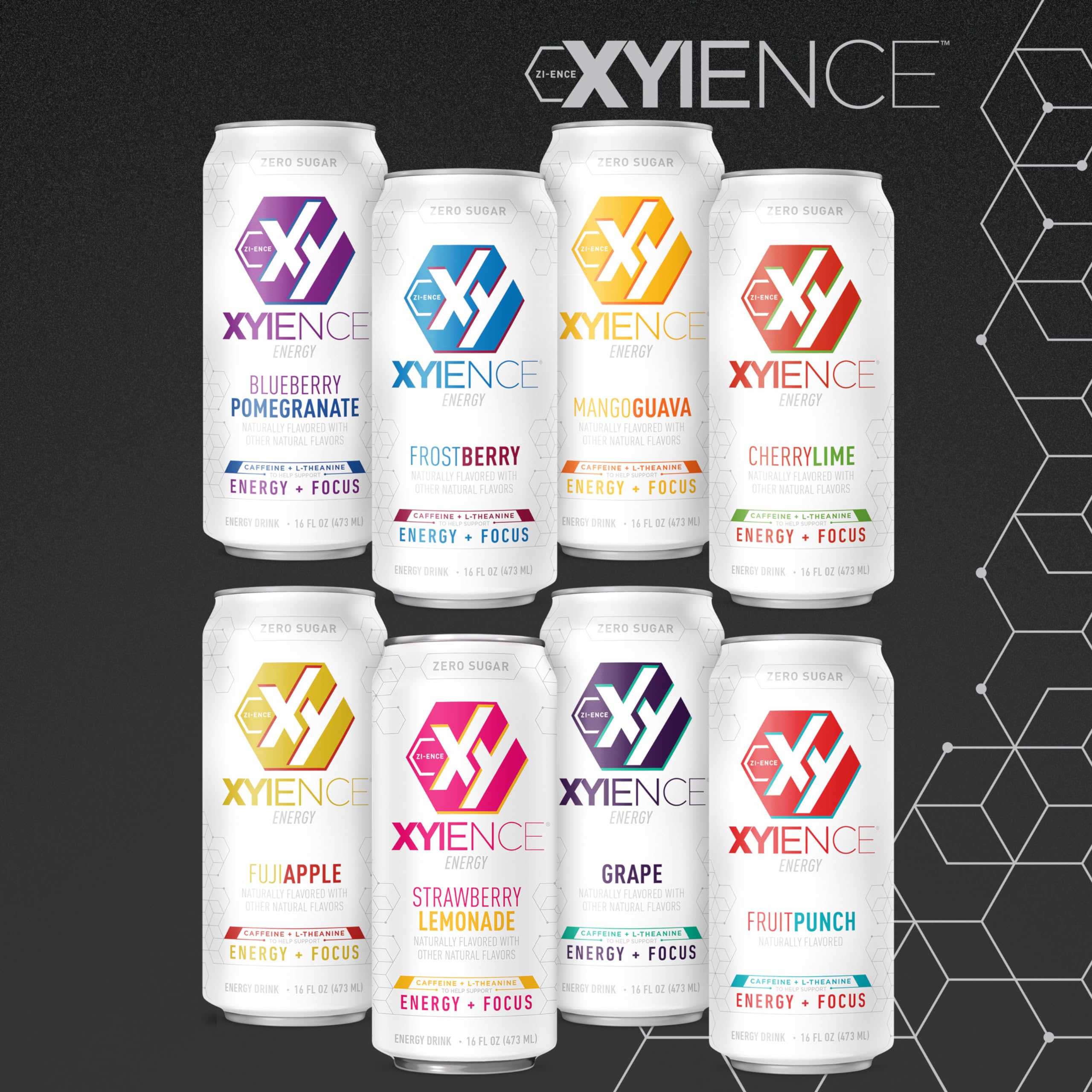 XYIENCE vitamin fortified energy drink for daily vitality in a 16 oz can