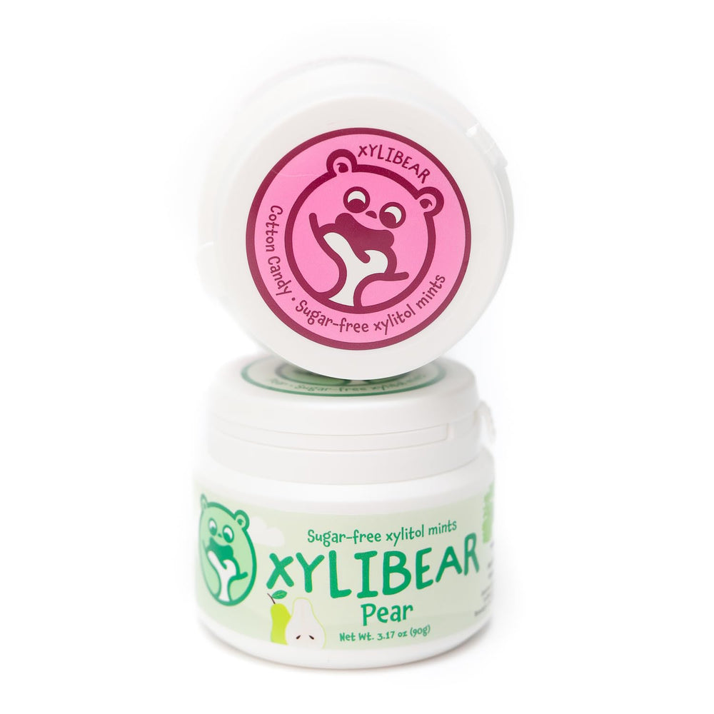 Cotton candy flavor swirl of XyliBear mints with a playful look.