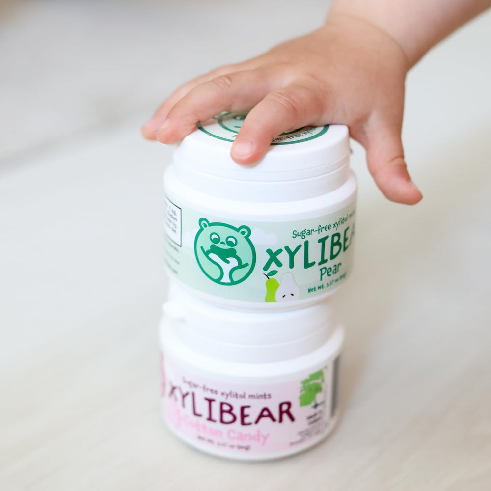 XyliBear brand logo on packaging reinforcing kid-friendly oral care.