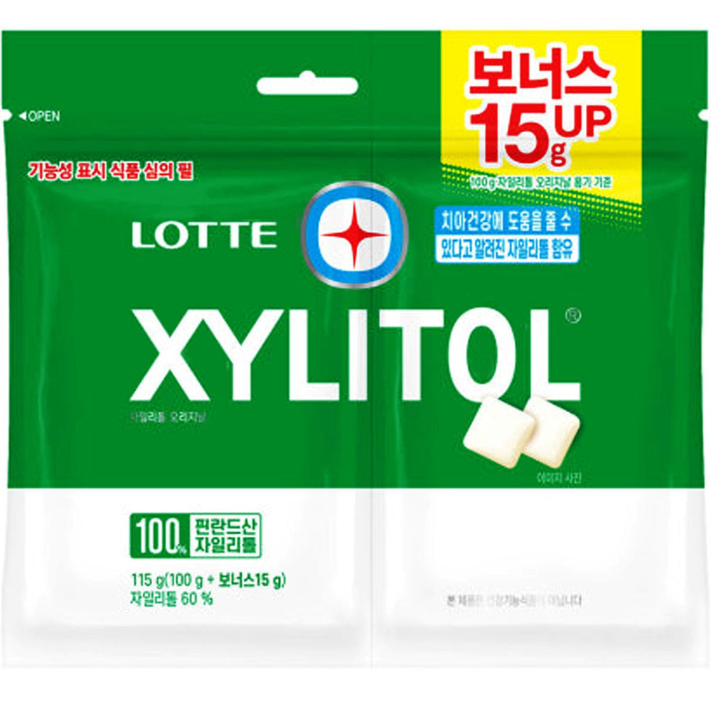 Xylitol Flavor Chewing Gum bulk pack 115g showing the total 115g supply for all-day freshness