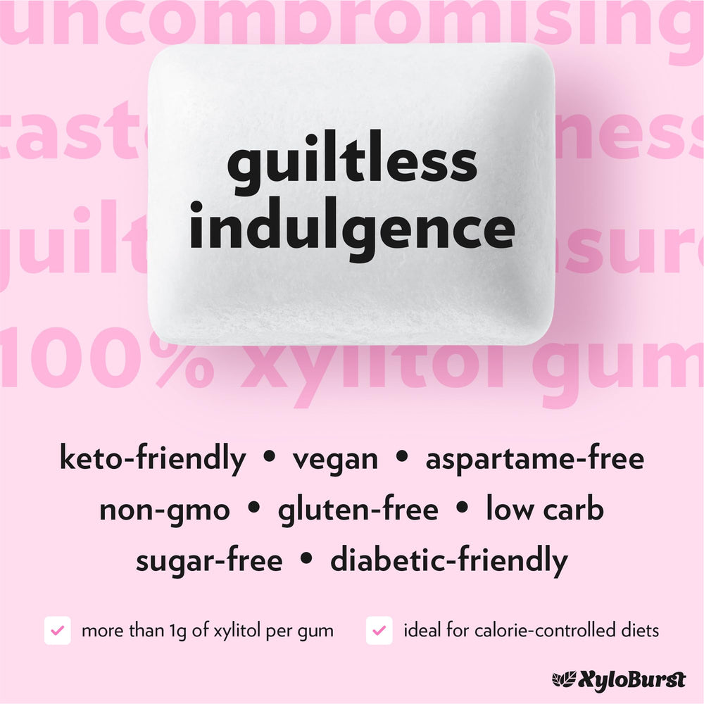 XyloBurst fresh fruit gum jar provides a fruity, sugar-free option.