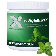 Xyloburst gum jar front view for sugar-free breath freshness.