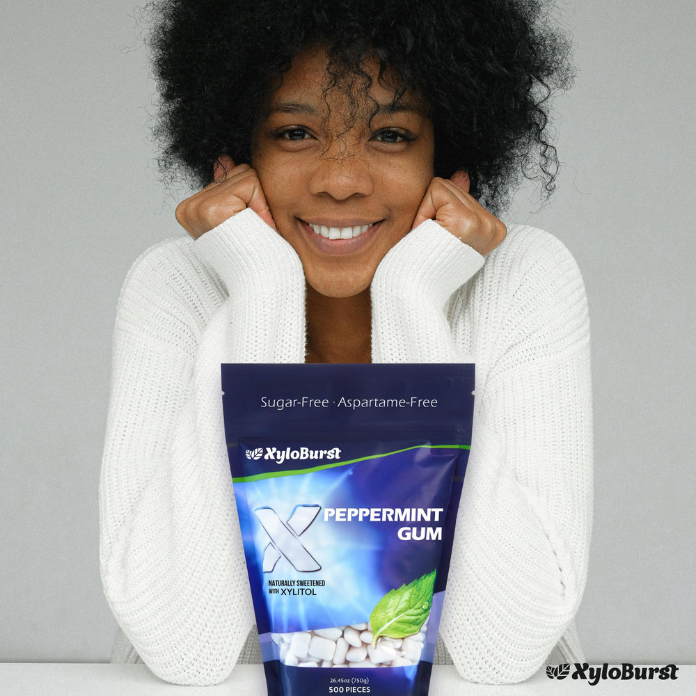 XyloBurst On-the-Go gum 500-count bag for quick refresh