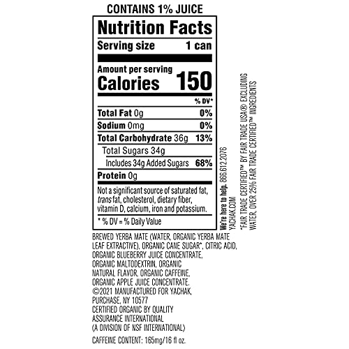 Yachak Berry Blue pack label closeup displaying organic certification