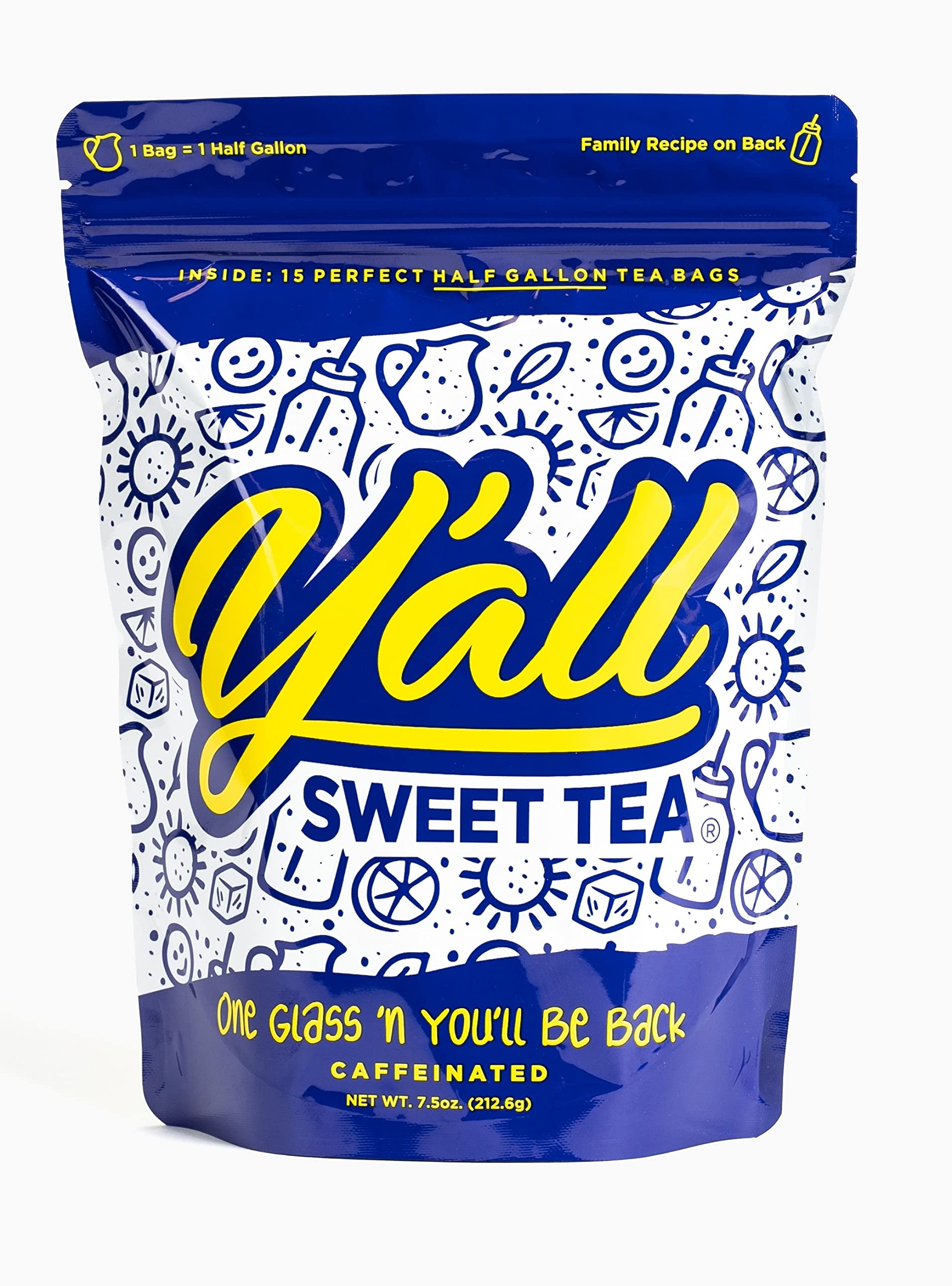 Y'all Sweet Tea quick-brew tea bags for fast, refreshing iced tea.