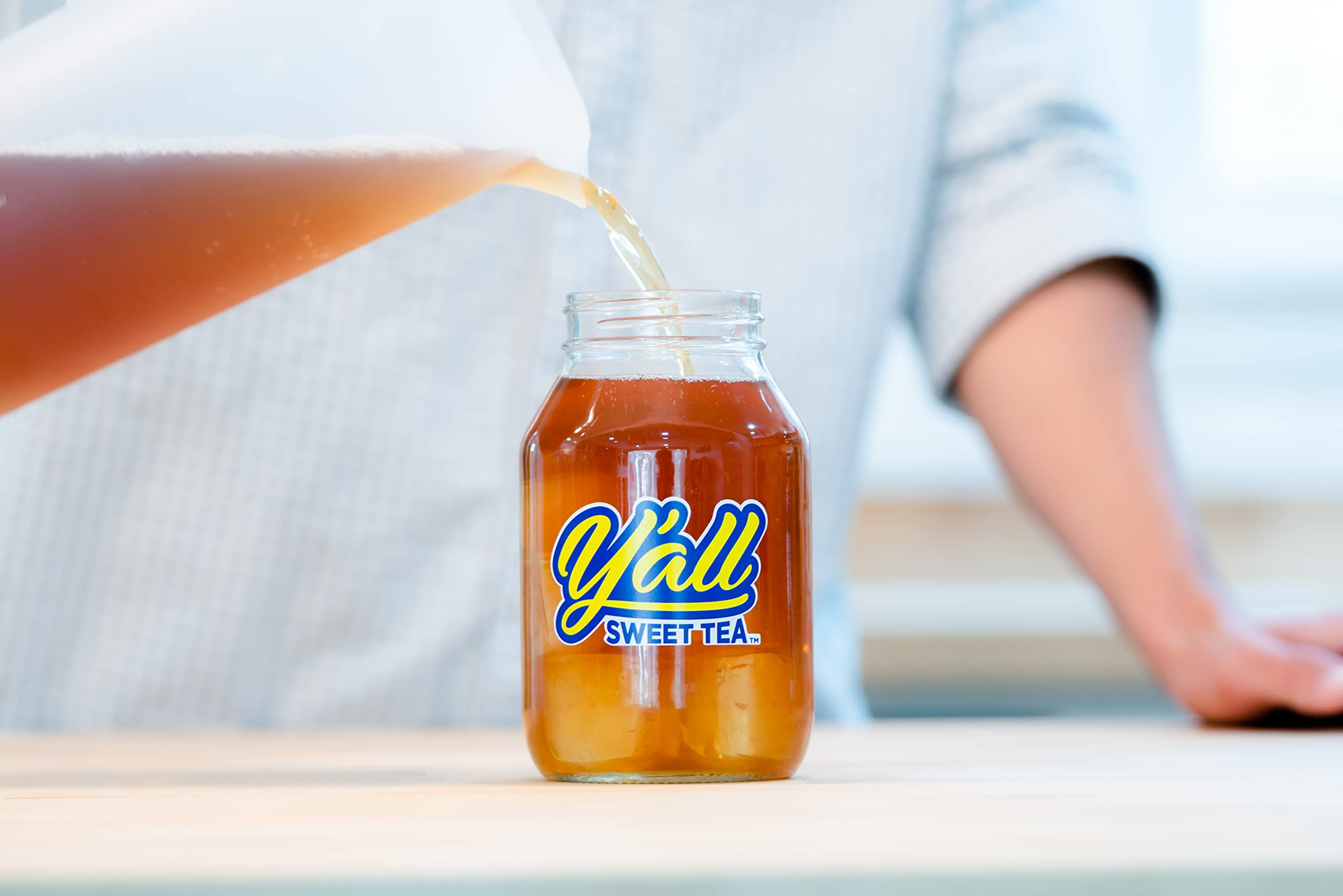 Y'all Sweet Tea unsweetened option to tailor sweetness at home.