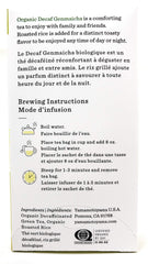 Yamamotoyama Organic Decaf Genmaicha packaging with leaves, signaling premium quality and aroma.