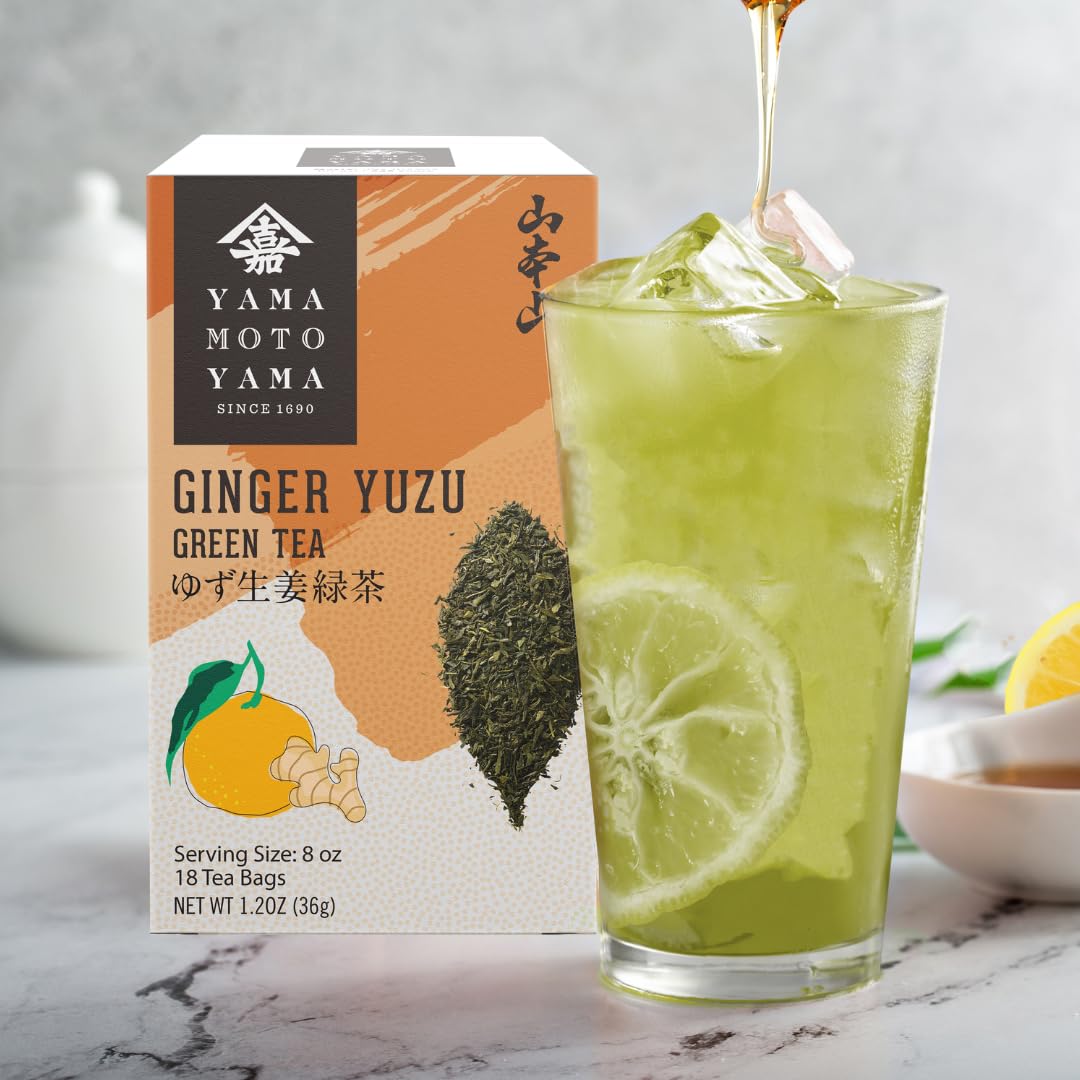 Yamamotoyama Ginger Yuzu Green Tea brewed in a mug invites calm focus